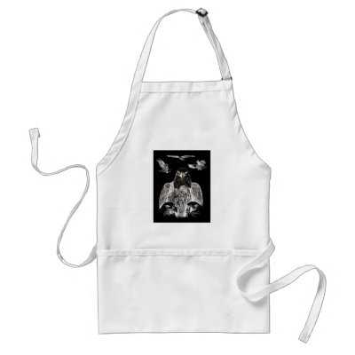 Bald Eagle Drawing, Inversion of Pencil drawing Apron by SusansZooCrew