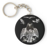 Bald Eagle Drawing, Inversion of Pencil drawing Keychain