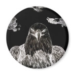 Bald Eagle Drawing, Inversion of Pencil drawing Fridge Magnets