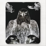 Bald Eagle Drawing, Inversion of Pencil drawing Mouse Pads