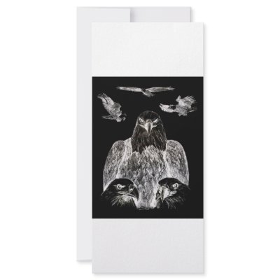 Bald Eagle Drawing, Inversion of Pencil drawing Full Color Rack Card by SusansZooCrew