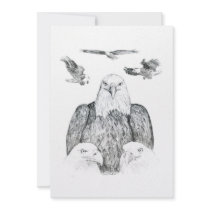 Bald Eagle Drawing Personalized Invite