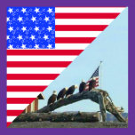 Bald Eagle Freedom Flag Poster posters