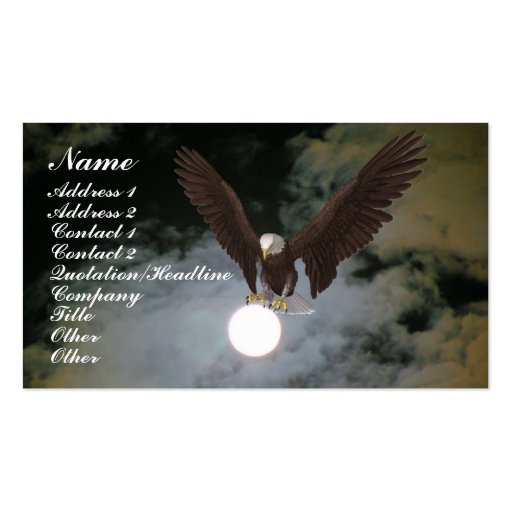 Bald Eagle Full Moon Fantasy Business Card