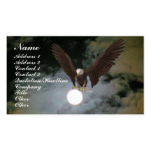 Bald Eagle Full Moon Fantasy Business Card