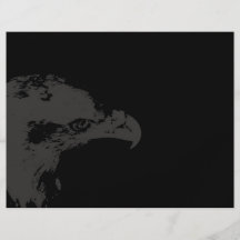 bald eagle grey graphical facing right black back. flyer design