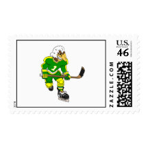 Bald Eagle Hockey Player Postage Stamp