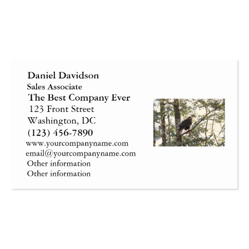 Bald Eagle in a Tree Business Card Template (front side)