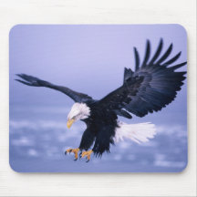Bald Eagle Landing Wings Spread in a Storm, Mouse Pads