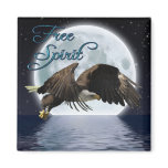 Bald Eagle & Moon Free Spirit Motivational Magnet