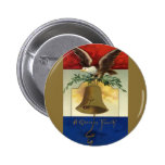Bald Eagle, Olive Branches and Liberty Bell Pinback Button