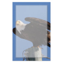Bald Eagle on Utility Pole Customized Stationery