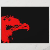 bald eagle red graphical facing right black bac flyer design