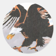 Bald Eagle Round Stickers