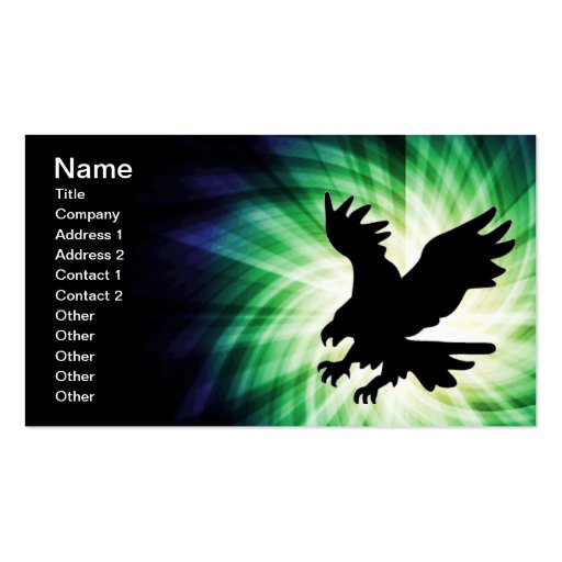 Bald Eagle Silhouette; Cool Business Card Template (front side)