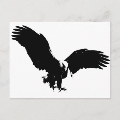 Bald Eagle Silhouette Post Cards by made in atlantis