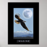 Bald Eagle, untains & on Fantasy Art Poster