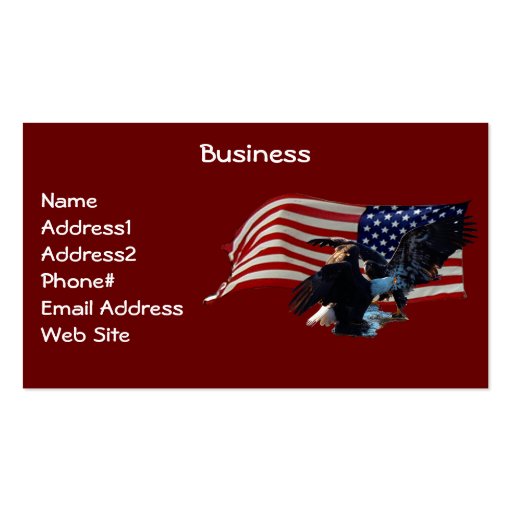 Bald Eagle/US Flag Business Card (front side)