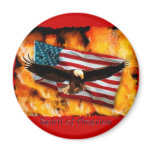 Bald Eagle & US Flag Patriotic Collection Fridge Magnet