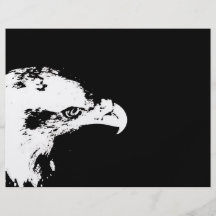 bald eagle white graphical facing right black back flyers