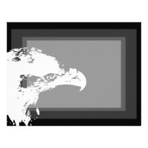 bald eagle white graphical facing right black back letterhead