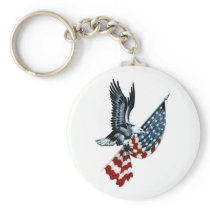 Bald Eagle with American Flag Keychains