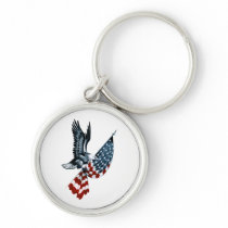 Bald Eagle with American Flag Keychain