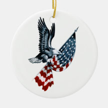 Bald Eagle with American Flag Ornaments