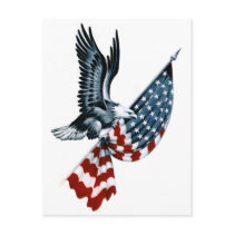 Bald Eagle with American Flag Post Card