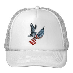 Bald Eagle with American Flag Trucker Hat