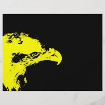 bald eagle yellow graphical facing right black custom flyer