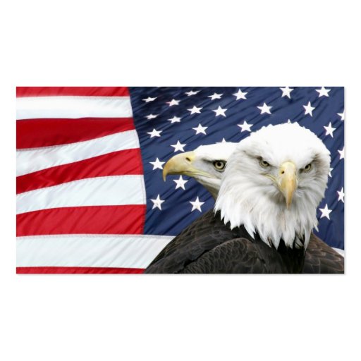 Bald eagles American flag profile card Business Cards (front side)