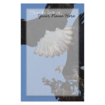 Bald Eagles on a Treetop; Customizable Customized Stationery