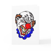 bald evil clown card
