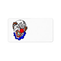 bald evil clown custom address label