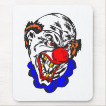 bald evil clown mousepads