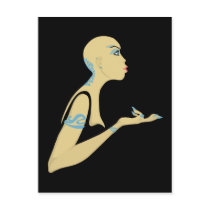 bald girl postcards