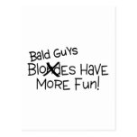 Bald Guys Have More Fun Black Text Post Card