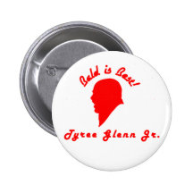 Bald is Best Red Logo Pinback Buttons