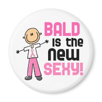 Bald Is The New Sexy Breast Cancer Stick Figure Refrigerator Magnet