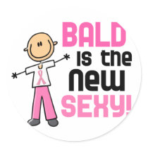 Bald Is The New Sexy Breast Cancer Stick Figure Stickers