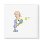 Bald Tennis Guy Fridge Magnet