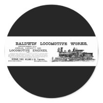 Baldwin Locomotive Company Established 1831 Round Stickers