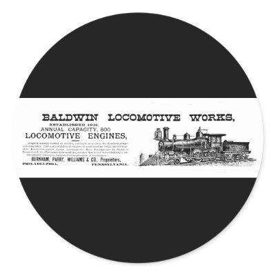 Baldwin Locomotive Company Established 1831 Round Stickers by stanrail