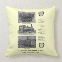 Baldwin Locomotive Works Contractor's Locomotives Pillow