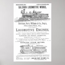 Baldwin Locomotive Works Railway Locomotives Poster