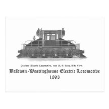 Baldwin Westinghouse Electric locomotive 1893 Postcard