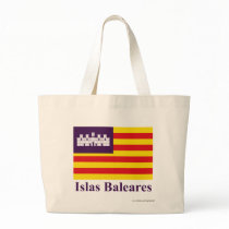 Balearic Islands flag with name Canvas Bags