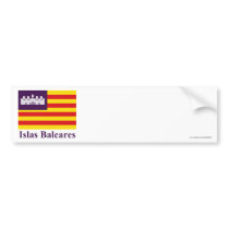 Balearic Islands flag with name Bumper Sticker