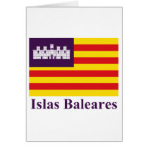 Balearic Islands flag with name Card